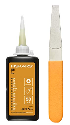 Fiskars Pflegeset für Gartenschneidgeräte, Mit Diamantfeile, Öl und Pflegeanleitung, 1001640