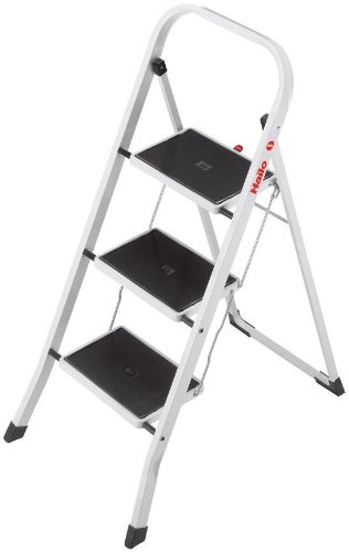 Hailo HobbyStep Stahl-Klapptritt-Leiter | 3 breite Stahl-Stufen mit Anti-Rutsch-Matten belastbar bis... Hailo HobbyStep Stahl-Klapptritt-Leiter | 3 breite Stahl-Stufen mit Anti-Rutsch-Matten belastbar bis...