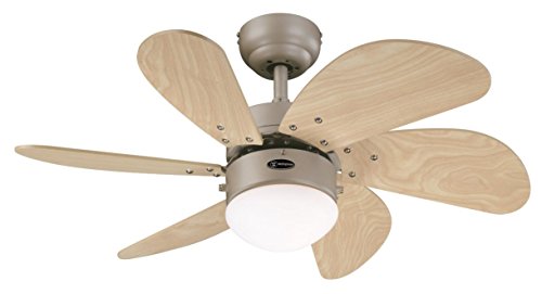 76 cm Deckenventilator Turbo Swirl 78158 mit Einzelleuchte und sechs Flügeln, Ausführung in Titan ... 76 cm Deckenventilator Turbo Swirl 78158 mit Einzelleuchte und sechs Flügeln, Ausführung in Titan ...
