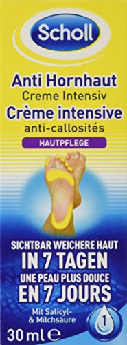 Scholl Anti-Hornhaut Creme Intensiv, Creme gegen Hornhaut, Feuchtigkeitscreme für Füße (1 x 30 ml...