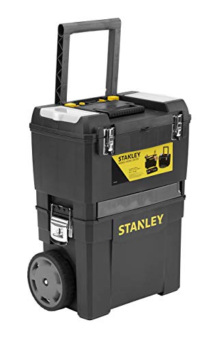 Stanley Rollende Werkstatt (47,3 x 30,2 x 62,7 cm, zwei separat verwendbare Werkzeugboxen, robuster ...