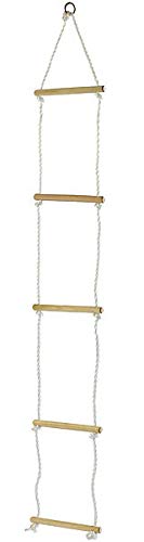 Playtastic Strickleiter Klettern: Strickleiter mit 5 Holzsprossen für Kinder (Seilleiter)