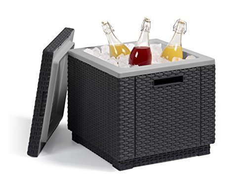 "Allibert by Keter" Beistelltisch Ice Cube, graphit, Kühlbox, Deckel abnhembar, doppelwandig, Kunst... "Allibert by Keter" Beistelltisch Ice Cube, graphit, Kühlbox, Deckel abnhembar, doppelwandig, Kunst...