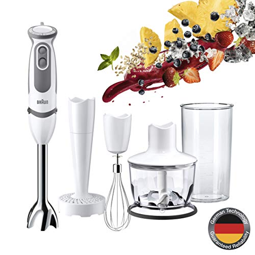 Braun MultiQuick 5 Vario MQ 5037 Stabmixer, 750 W, Kartoffel- und Gemüsestampfer, Edelstahl-Schneeb...