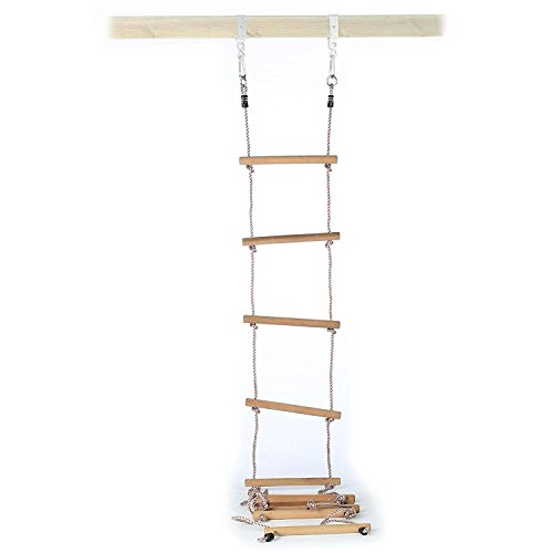 Strickleiter mit 10 Holzsprossen Länge 350 cm für Kinder von Gartenpirat®