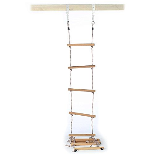 Strickleiter mit 10 Holzsprossen Länge 350 cm für Kinder von Gartenpirat® Strickleiter mit 10 Holzsprossen Länge 350 cm für Kinder von Gartenpirat®