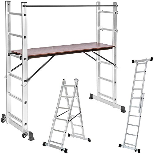 TecTake Alu Multigerüst Multifunktionsleiter Leitergerüst Gerüst Leiter Stehleiter Klappleiter TecTake Alu Multigerüst Multifunktionsleiter Leitergerüst Gerüst Leiter Stehleiter Klappleiter
