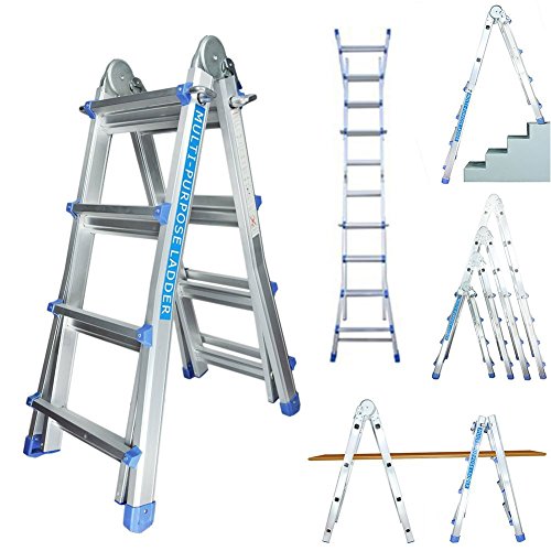 Worktekk® Profi 4/7/14 Teleskopleiter Leiter 14 Sprossen Aluleiter Mehrzweckleiter Klappleiter Bock... Worktekk® Profi 4/7/14 Teleskopleiter Leiter 14 Sprossen Aluleiter Mehrzweckleiter Klappleiter Bock...