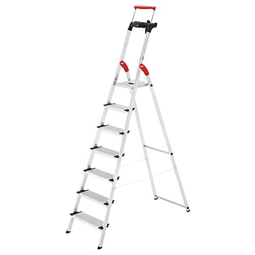 Hailo L85 ComfortLine Alu-Sicherheits-Stehleiter | 7 XXL-Stufen belastbar bis 150 kg | tiefe Standfl... Hailo L85 ComfortLine Alu-Sicherheits-Stehleiter | 7 XXL-Stufen belastbar bis 150 kg | tiefe Standfl...