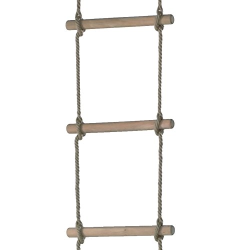 WICKEY Strickleiter 6 Sprossen schwer Trittleiter Turngerät Holz Hängeleiter, ca. 210cm WICKEY Strickleiter 6 Sprossen schwer Trittleiter Turngerät Holz Hängeleiter, ca. 210cm
