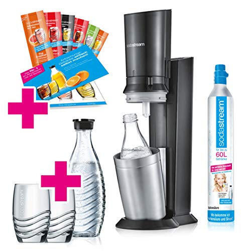 SodaStream Crystal 2.0 Wassersprudler-Set Promopack mit CO2-Zylinder, 2x Glaskaraffen, 2x Trinkgläs... SodaStream Crystal 2.0 Wassersprudler-Set Promopack mit CO2-Zylinder, 2x Glaskaraffen, 2x Trinkgläs...