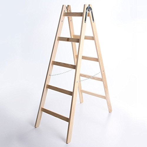 Holzleiter STANDARD 2x5 Stufen Zweiseitige Klappleiter Leiter Haushaltsleiter 150kg Holzleiter STANDARD 2x5 Stufen Zweiseitige Klappleiter Leiter Haushaltsleiter 150kg