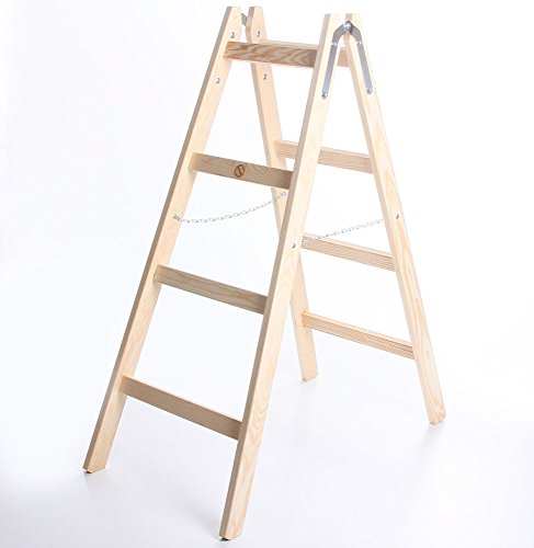 Holzleiter STANDARD 2x4 Stufen Zweiseitige Klappleiter Leiter Haushaltsleiter 150kg Holzleiter STANDARD 2x4 Stufen Zweiseitige Klappleiter Leiter Haushaltsleiter 150kg
