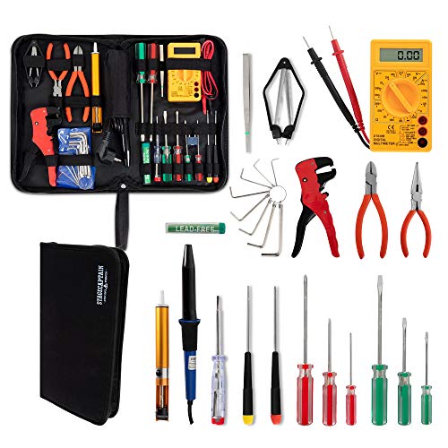 Stagecaptain EWS-15 Elektro-Werkzeug Set (27 Teile, inklusive Lötkolben und Multimeter, für Prober... Stagecaptain EWS-15 Elektro-Werkzeug Set (27 Teile, inklusive Lötkolben und Multimeter, für Prober...