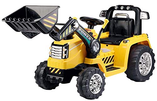 Toyas Bagger Bulldozer Kinder Elektro Auto Fahrzeug Traktor Kinderfahrzeug Elektrobagger Gelb Fernbe...