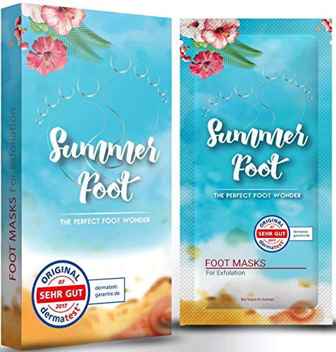 SUMMER FOOT Premium Fußmaske zur Entfernung von Hornhaut I Samtweiche und zarte Füße nach nur ein...