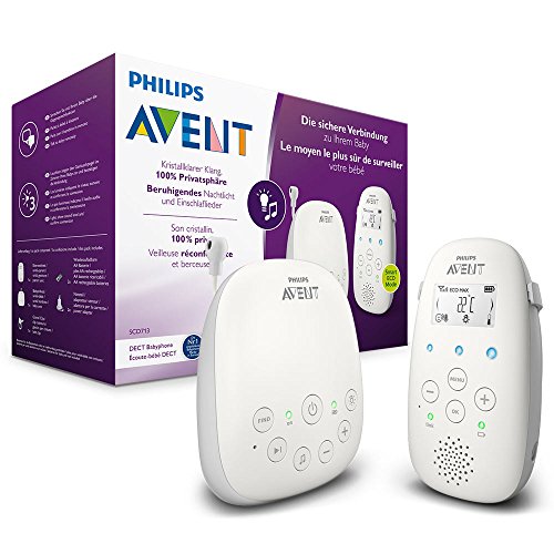 Philips Avent Audio Babyphone SCD713/26 - DECT-Technologie, Eco-Mode, Gegensprechfunktion, Schlaf- u...