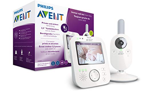 Philips Avent Babyphone mit Kamera SCD843/26 - 3,5 Zoll Farbdisplay, Tag und Nachtsicht, Scroll- und...