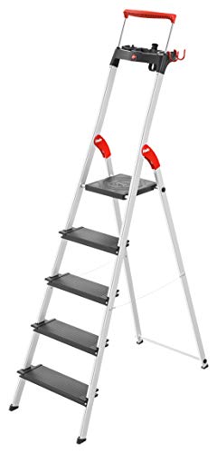 Hailo L100 TopLine Alu-Sicherheits-Stehleiter | 5 XXL-Stufen bis 150 kg | Stehleiter mit ausziehbare... Hailo L100 TopLine Alu-Sicherheits-Stehleiter | 5 XXL-Stufen bis 150 kg | Stehleiter mit ausziehbare...