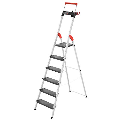 Hailo L100 TopLine Alu-Sicherheits-Stehleiter | 6 XXL-Stufen bis 150 kg | Stehleiter mit ausziehbare... Hailo L100 TopLine Alu-Sicherheits-Stehleiter | 6 XXL-Stufen bis 150 kg | Stehleiter mit ausziehbare...