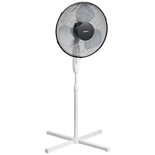 Amazon Basics - Standventilator, mit Oszillationsfunktion, 3 Geschwindigkeitsstufen, 40 W, Schwarz