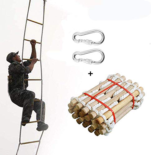 Ridecle 3m Rettungsleiter Feuerleiter Fluchtleiter Kletterleiter aus Holz Outdoor Weiche Nylon Stric... Ridecle 3m Rettungsleiter Feuerleiter Fluchtleiter Kletterleiter aus Holz Outdoor Weiche Nylon Stric...
