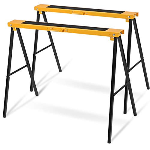 GOPLUS 2 x Gerüstbock, Klappbock Set, Stützbock Sägehilfe, Arbeitsbock Gelb, Unterstellbock bis 2... GOPLUS 2 x Gerüstbock, Klappbock Set, Stützbock Sägehilfe, Arbeitsbock Gelb, Unterstellbock bis 2...