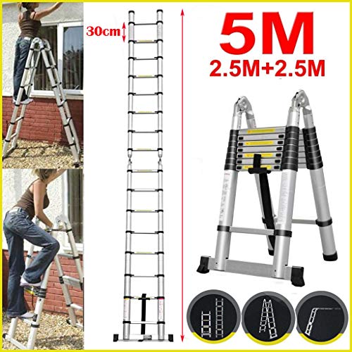 5M Teleskopleiter ausziehbare Leiter Aluleiter Ausziehleiter Anlegeleiter 16 Sprossen Mehrzweckleite... 5M Teleskopleiter ausziehbare Leiter Aluleiter Ausziehleiter Anlegeleiter 16 Sprossen Mehrzweckleite...