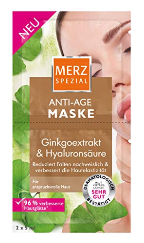 Merz Spezial Anti Age Maske – Gesichtsmaske mit Ginkgoextrakt & Hyaluronsäure – Reduziert Falte... Merz Spezial Anti Age Maske – Gesichtsmaske mit Ginkgoextrakt & Hyaluronsäure – Reduziert Falte...