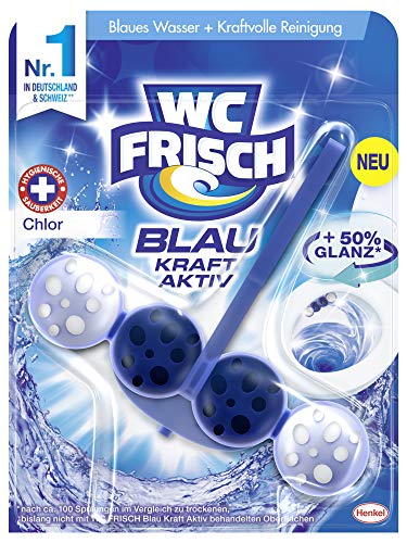 WC FRISCH Kraft Aktiv Blauspüler Chlor, WC-Reiniger und Farbspüler für hygienische Sauberkeit, mi... WC FRISCH Kraft Aktiv Blauspüler Chlor, WC-Reiniger und Farbspüler für hygienische Sauberkeit, mi...