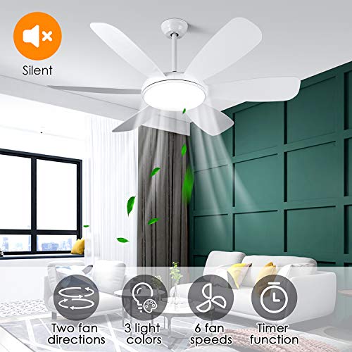 Albrillo LED Deckenventilator mit Beleuchtung - 91W Super Leise Ventilator mit Licht, 3 Farbtemperat... Albrillo LED Deckenventilator mit Beleuchtung - 91W Super Leise Ventilator mit Licht, 3 Farbtemperat...