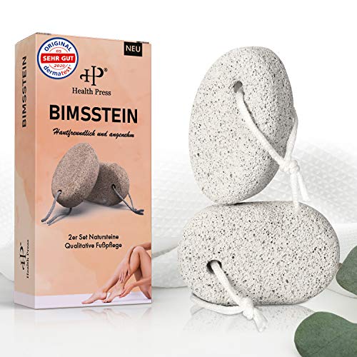 Bimsstein Fußpflege [2er-Set] Hornhautentferner Grob Hornhaut - Hände und Füße – Natur Stein F...