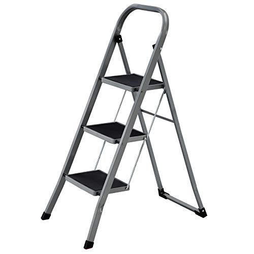 SONGMICS Klapptritt mit 3 Stufen, Trittleiter, Leiter, 20 cm breite Stufen mit rutschfesten Gummimat... SONGMICS Klapptritt mit 3 Stufen, Trittleiter, Leiter, 20 cm breite Stufen mit rutschfesten Gummimat...