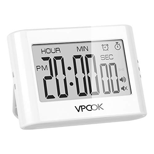 VPCOK Digitaler Timer und Stoppuhr, Eieruhr, Küchenuhr mit Magnethalterung, Kurzzeitwecker zum Koch... VPCOK Digitaler Timer und Stoppuhr, Eieruhr, Küchenuhr mit Magnethalterung, Kurzzeitwecker zum Koch...