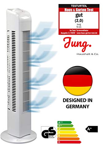 JUNG TF01 Ventilator 76cm weiss - TESTSIEGER 2020 NOTE 2,0(GUT) - BESTSELLER NR1, Leise Turm-lüfter... JUNG TF01 Ventilator 76cm weiss - TESTSIEGER 2020 NOTE 2,0(GUT) - BESTSELLER NR1, Leise Turm-lüfter...