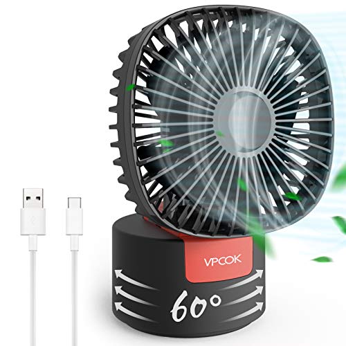 VPCOK Tischventilator leise, USB Ventilator mit 60° automatische Drehung, kraftvoller und geräusch... VPCOK Tischventilator leise, USB Ventilator mit 60° automatische Drehung, kraftvoller und geräusch...