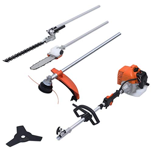 vidaXL 4-in-1 Gartenwerkzeug Set mit 52-cm³-Benzinmotor Rasentrimmer Heckenschere Astschere Freisch...