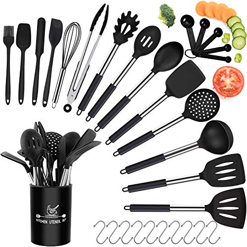 Küchenhelfer Set, Küchengerät 30 Stücke Silikon Kochgeschirr Set, Antihaft Hitzebeständiger Sil... Küchenhelfer Set, Küchengerät 30 Stücke Silikon Kochgeschirr Set, Antihaft Hitzebeständiger Sil...