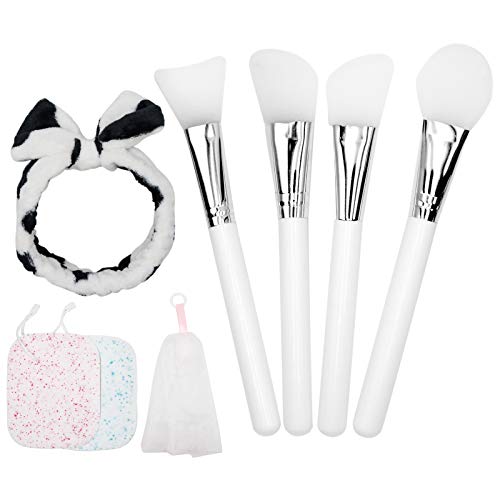 Masken pinsel, 4 Stück Silikon Maskenpinsel Set mit Haarbänder und Schwamm, Gesichtsmaske Pinsel S...