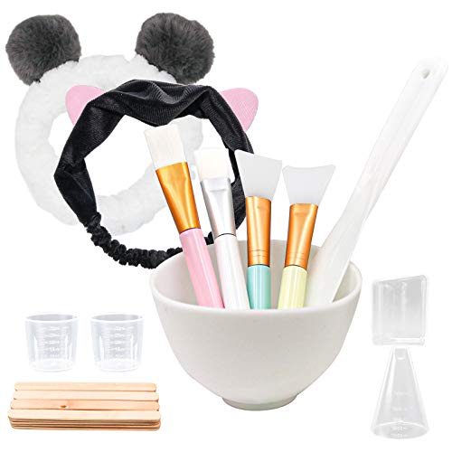 4 Stück Silikon Maskenpinsel/Gesichtsmaske Bürste Set, Gesichtsmaske Pinsel mit Haarbänder und Ma...