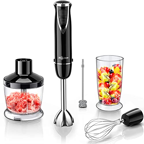 Stabmixer Set, Makoloce 5-in-1 elektrischer hand blender 1000W, Anti-Splash Edelstahl Pürierstab mi...