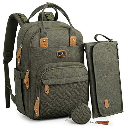 Wickeltasche Rucksack - Dikaslon Großer Wickelrucksack mit Multifunktions-Babytaschen (Armeegrün) Wickeltasche Rucksack - Dikaslon Großer Wickelrucksack mit Multifunktions-Babytaschen (Armeegrün)