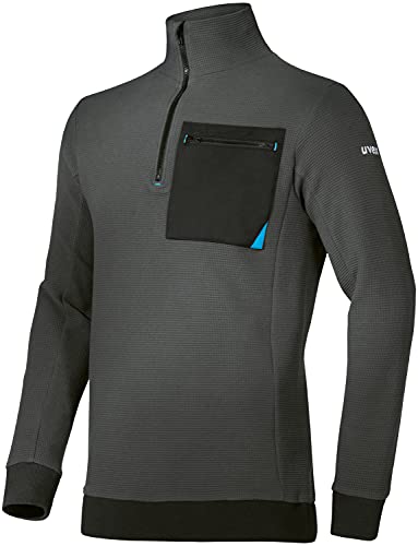 Uvex Tune-Up Männer Strickpullover - Arbeitspulli mit Brusttasche - Dunkelgrau - XL