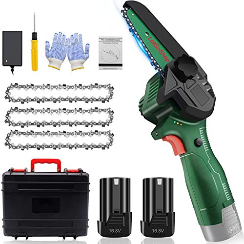 Mini Kettensäge mit Akku, 4-Zoll Akku Kettensäge mit zwei Akku und Ladegerät 16.8V, Elektro Handk... Mini Kettensäge mit Akku, 4-Zoll Akku Kettensäge mit zwei Akku und Ladegerät 16.8V, Elektro Handk...