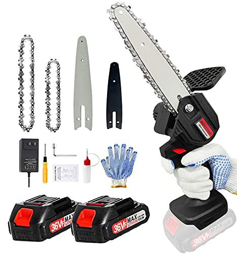 Mini Kettensäge mit Akku, Upgrade 4&6 Zoll Mini Akku Kettensäge mit Sicherheitsschloss, Tragbar 5 ... Mini Kettensäge mit Akku, Upgrade 4&6 Zoll Mini Akku Kettensäge mit Sicherheitsschloss, Tragbar 5 ...